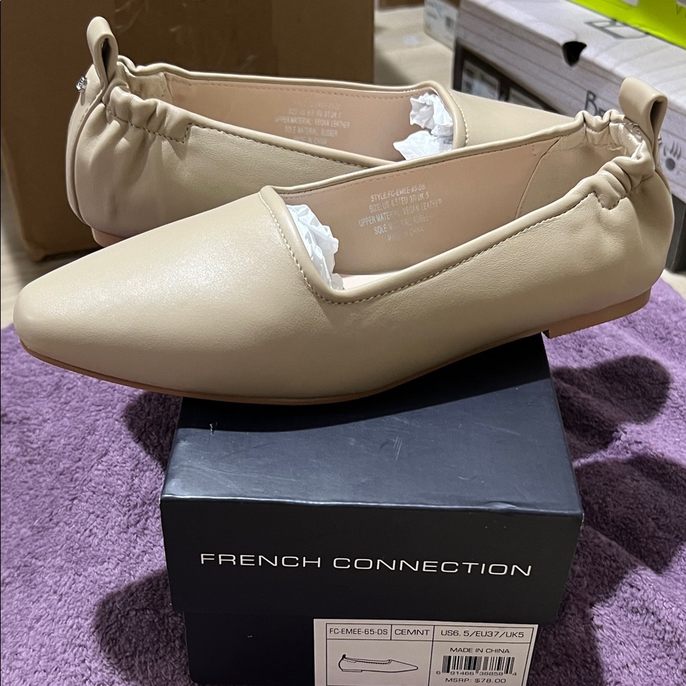 French Connection Women's Beige Flats